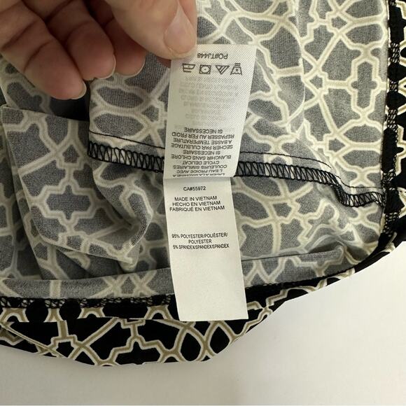 Laundry by Shelli Segal Black and White Geometric Patterned Dress - Size 4 - Picture 7 of 13